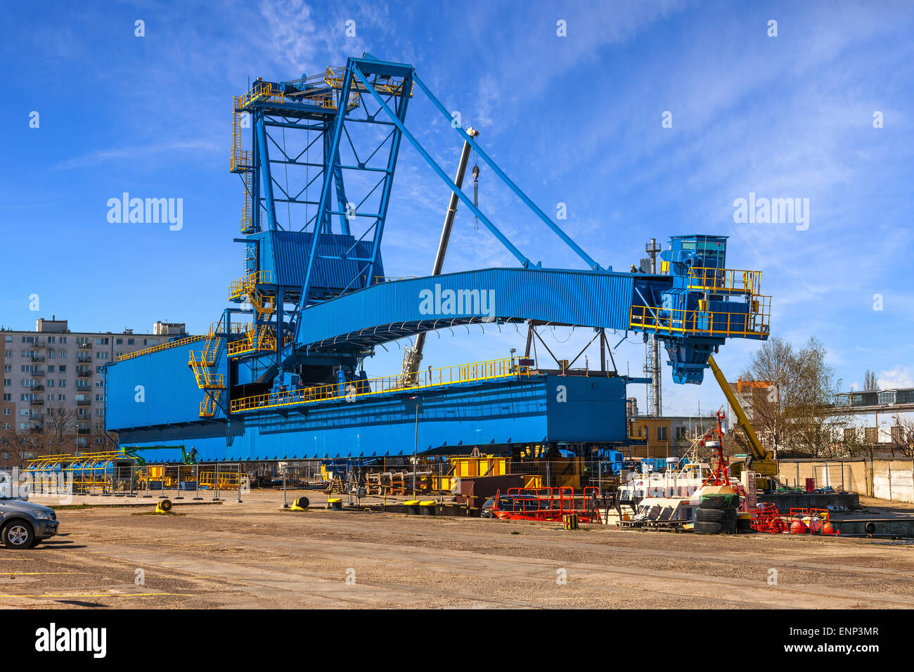 Grande gru del gantry nel porto di Gdynia, Polonia. Foto Stock