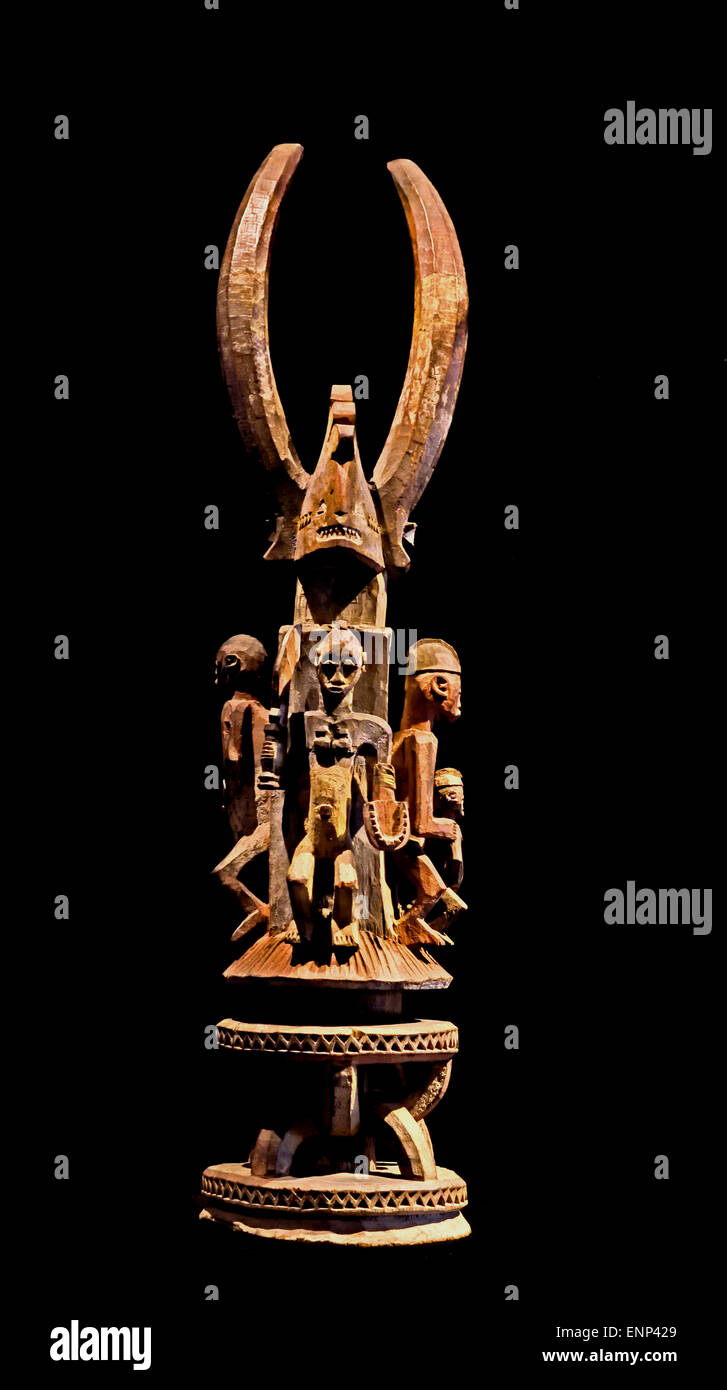 Altare scultura Ibo del XIX secolo ( Igbo Yoruba ) Nigeria West Africa African Foto Stock