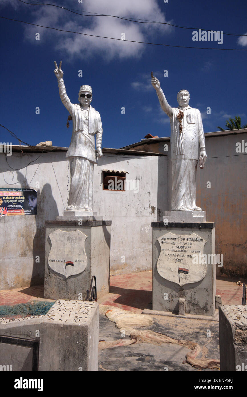 Statua di MG Ramachandran, finanziatore dei ribelli tamil tra 1983 e 1987, a Jaffna, Sril Lanka Foto Stock