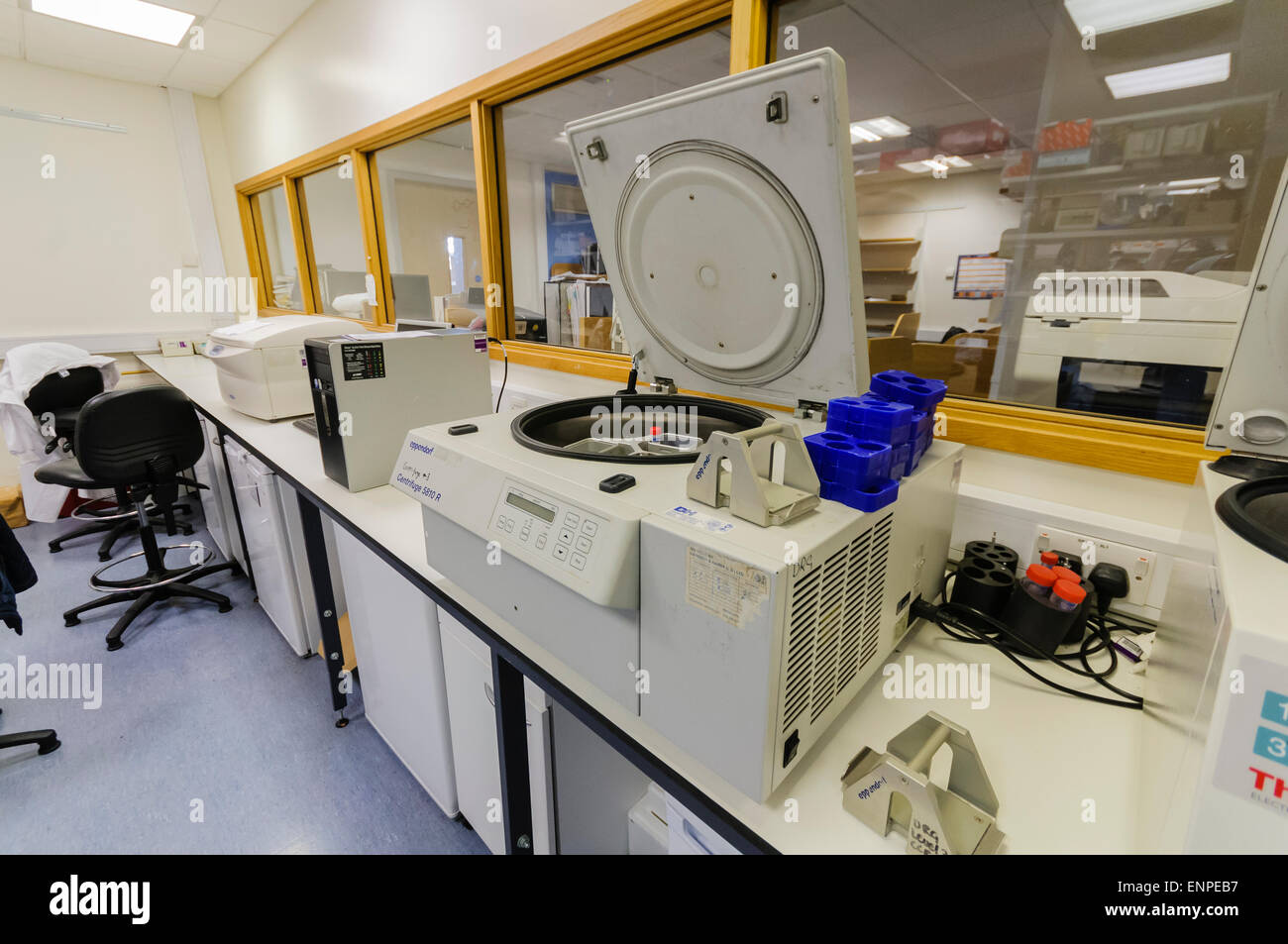 Centrifuga da laboratorio in Cancer Research Lab Foto Stock