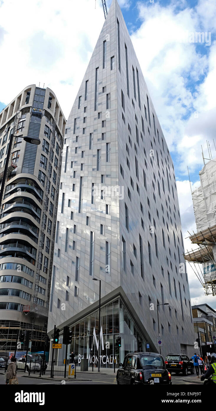 Montcalm Shoreditch firma Tower hotel progettato dalla SMC Alsop architects accanto a l'Aquila in City Road London E1 KATHY DEWITT Foto Stock