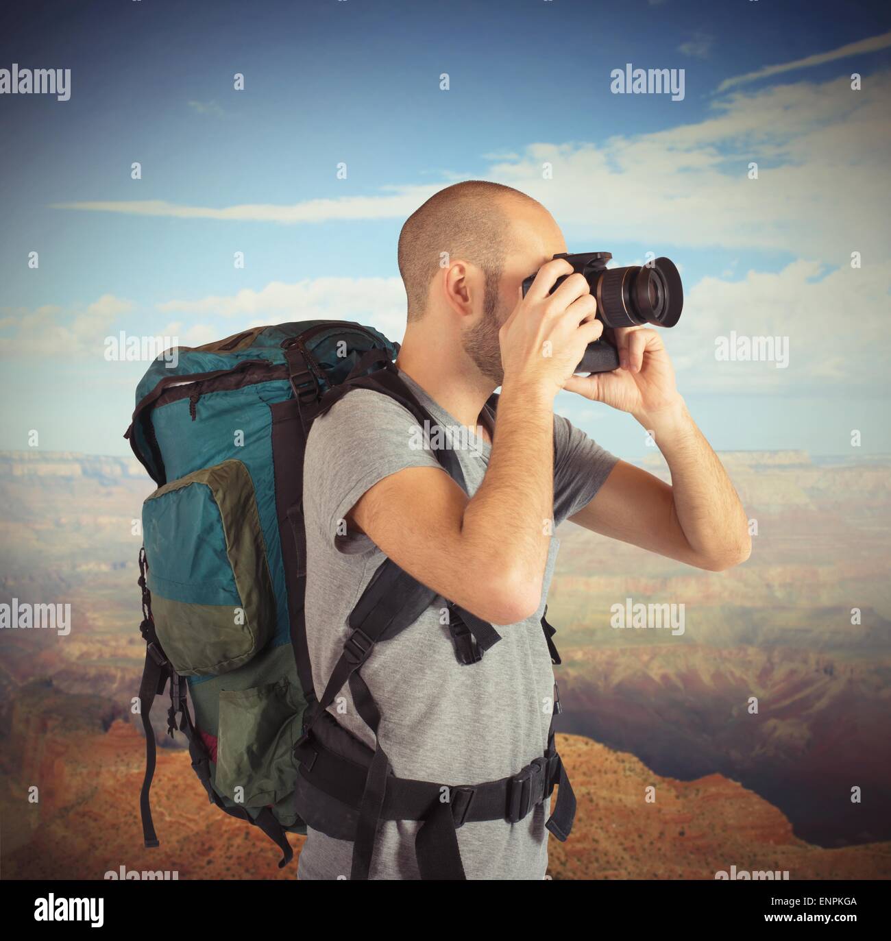 Explorer fotografare paesaggi Foto Stock