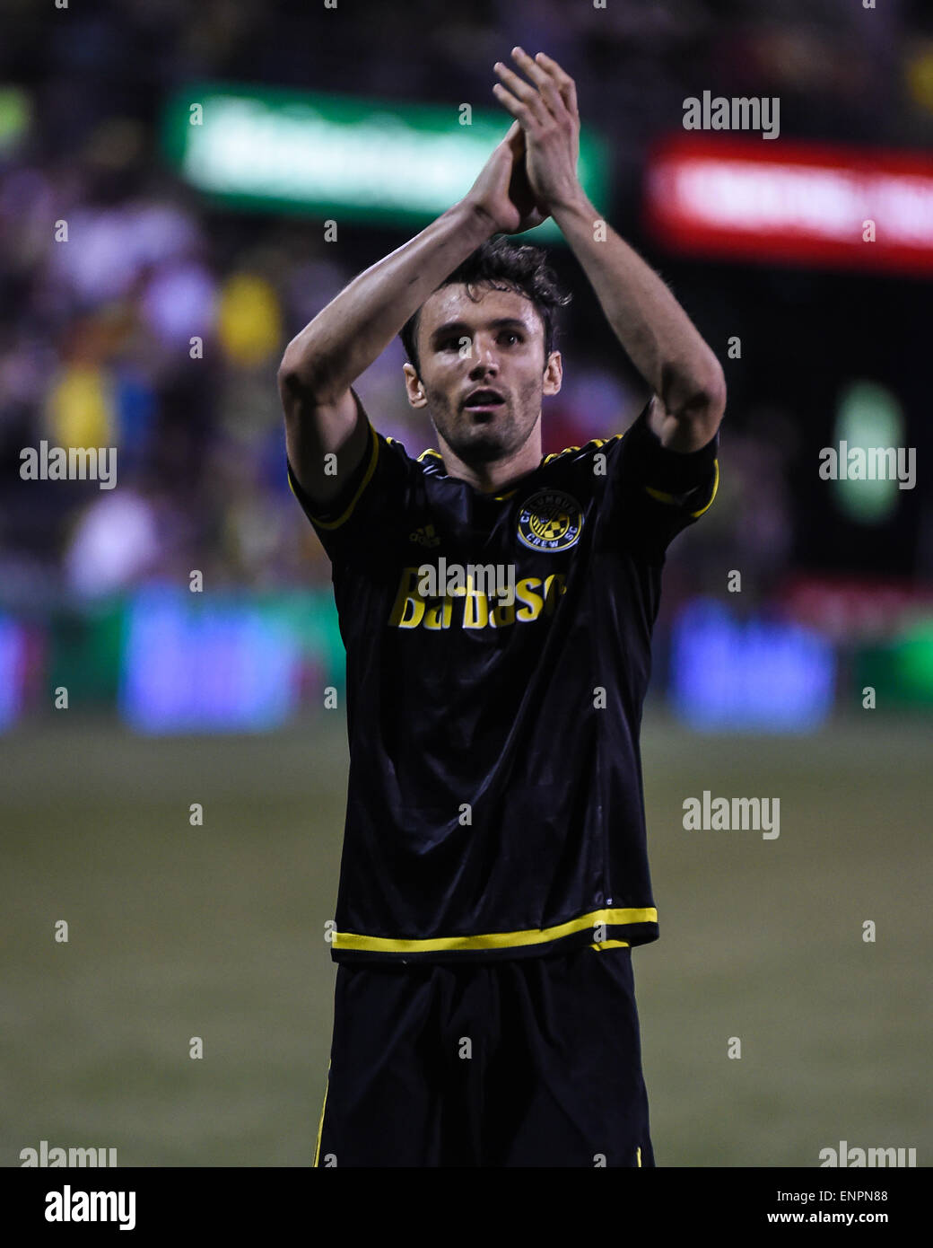 Columbus Crew defender Michael Pine Lodge Hotel (4) celebra un equipaggio SC vittoria dopo una stagione regolare corrispondenza tra Columbus Crew SC e sirene di Seattle FC a Mapfre Stadium di Columbus, OH. Foto Stock