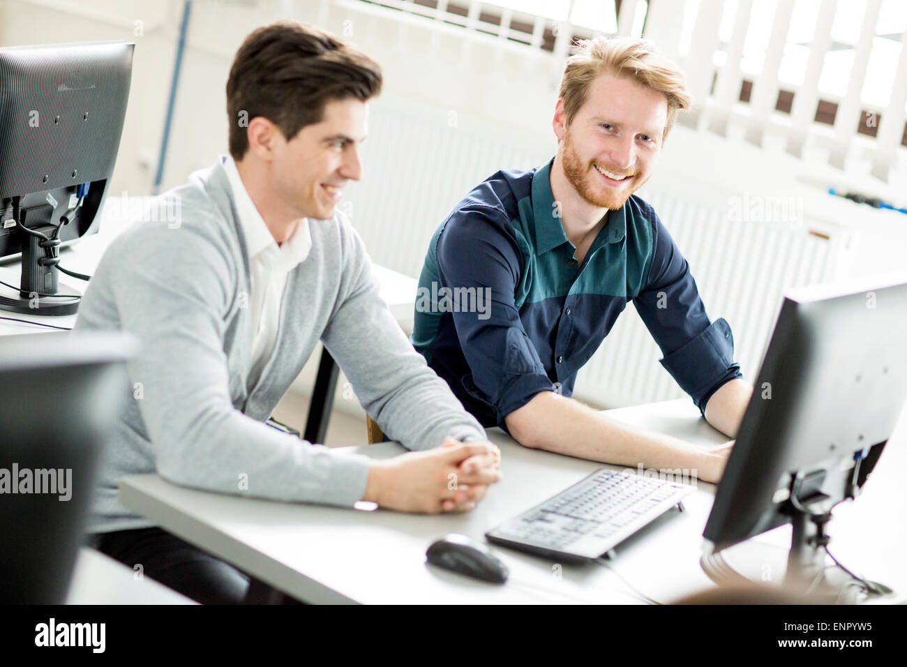 Gli studenti in classe Foto Stock