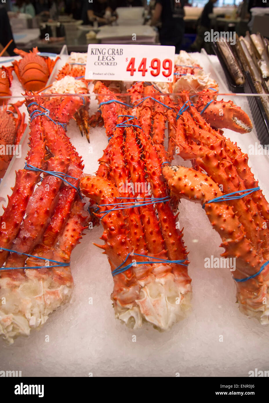 Re crab gambe sul Sydney Fish Market. Foto Stock