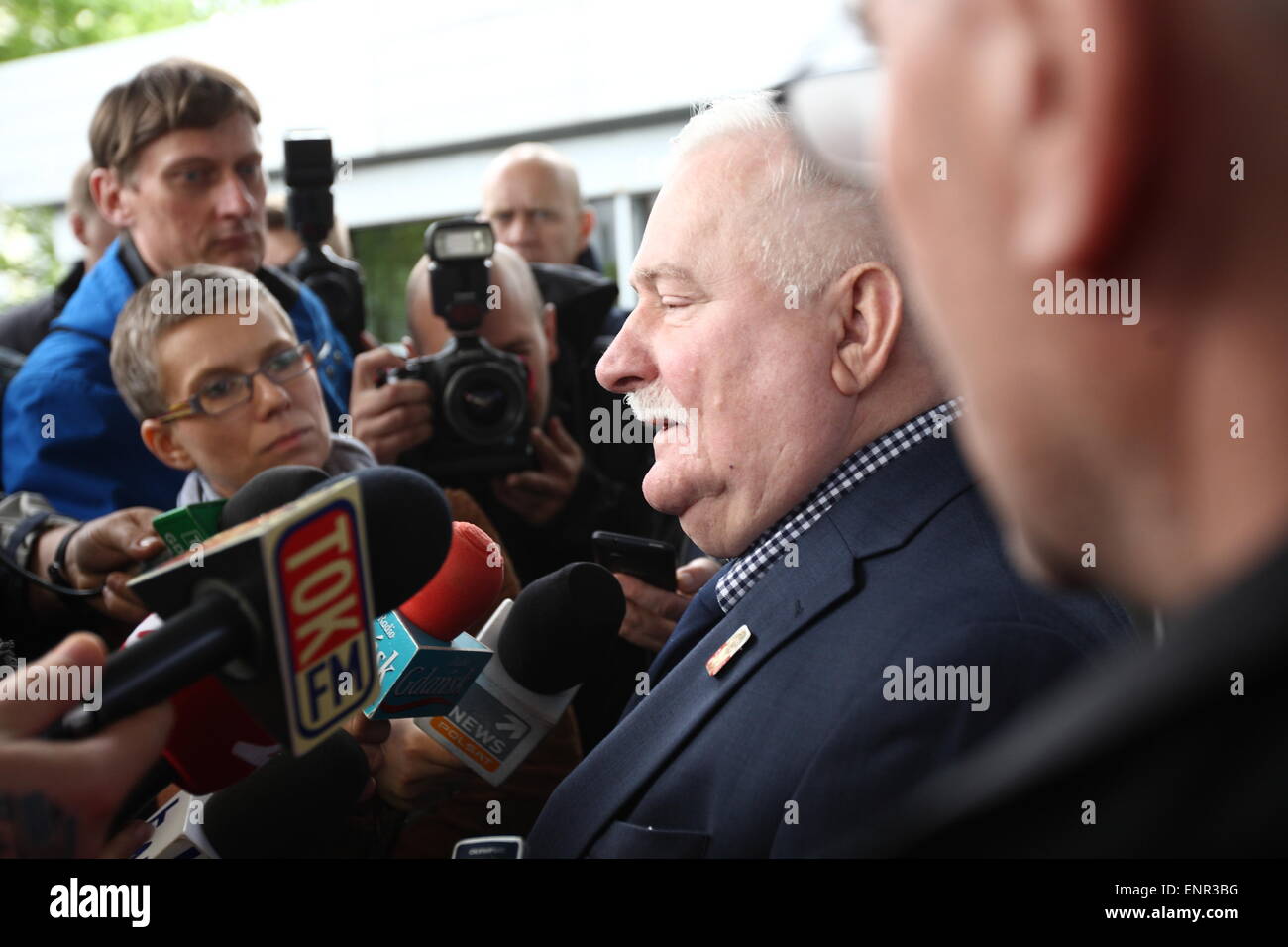 Gdansk, Polonia 10th, maggio 2015 ex presidente polacco Lech Walesa ha votato in elezioni Presidental in Gdansk. Credito: Michal Fludra/Alamy Live News Foto Stock