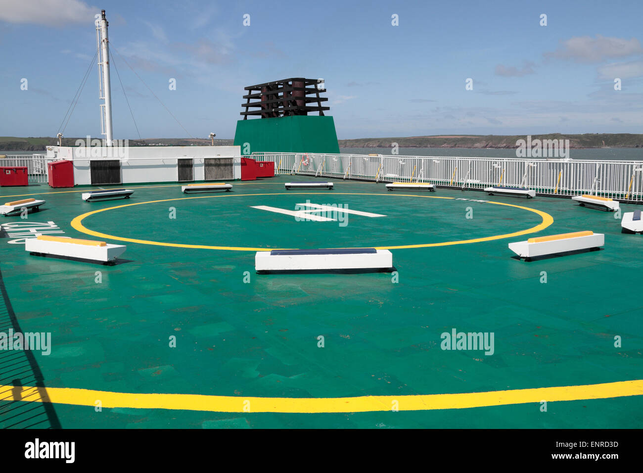 L'emergenza heli-pad sull'Irish Ferries traghetto di proprietà, il 'Isle of Inishmore'. Foto Stock