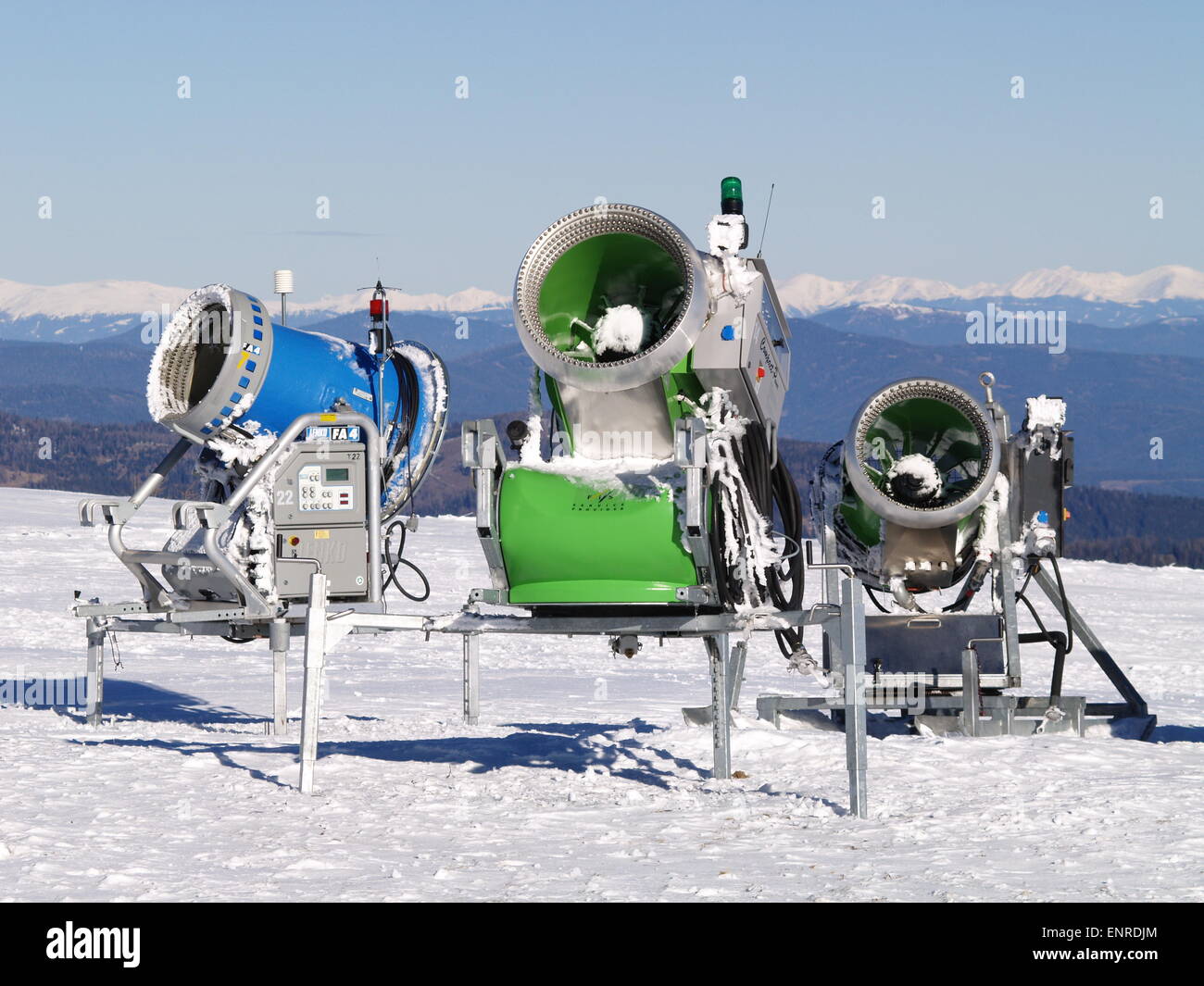 Cannoni di neve Foto Stock