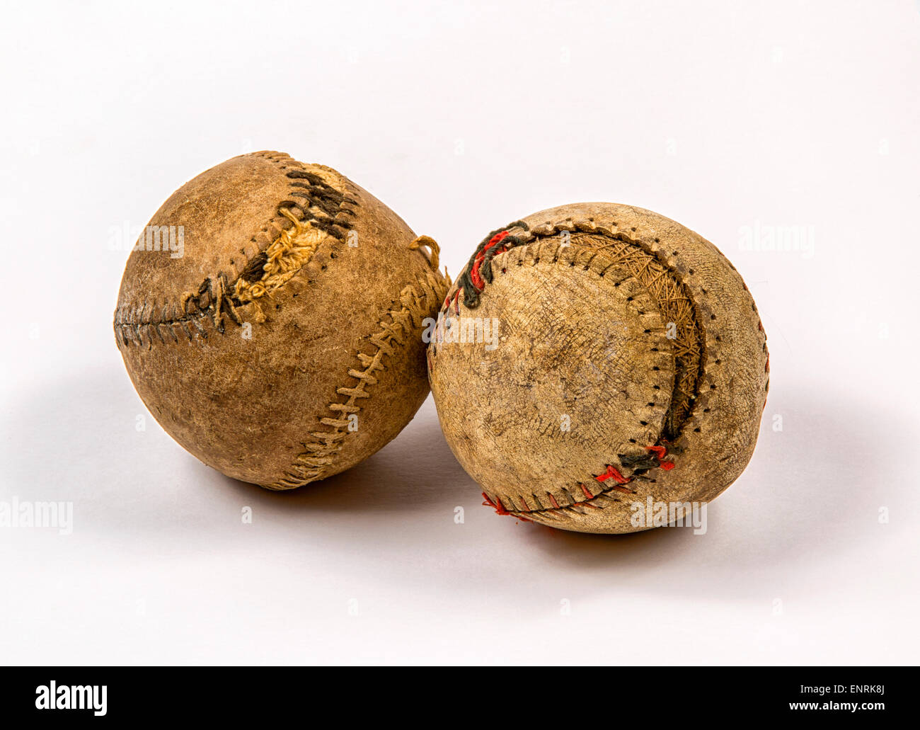 Vecchio Baseballs Close-up Foto Stock