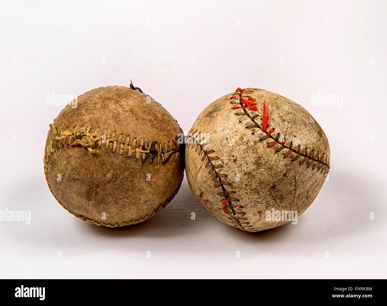 Vecchio Baseballs Close-up Foto Stock