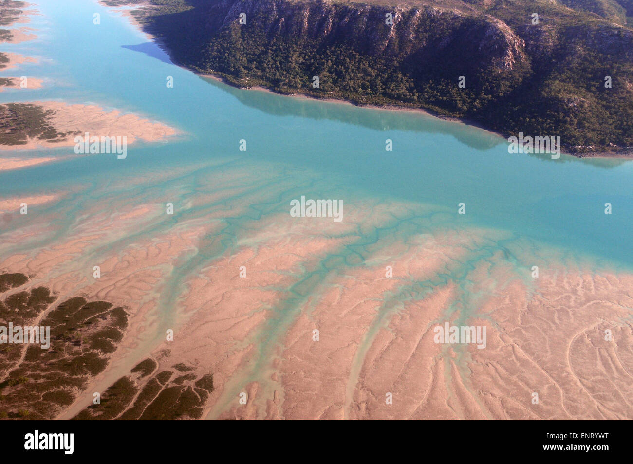 La bassa marea nell'arcipelago Buccaneer, Kimberley, Australia occidentale Foto Stock