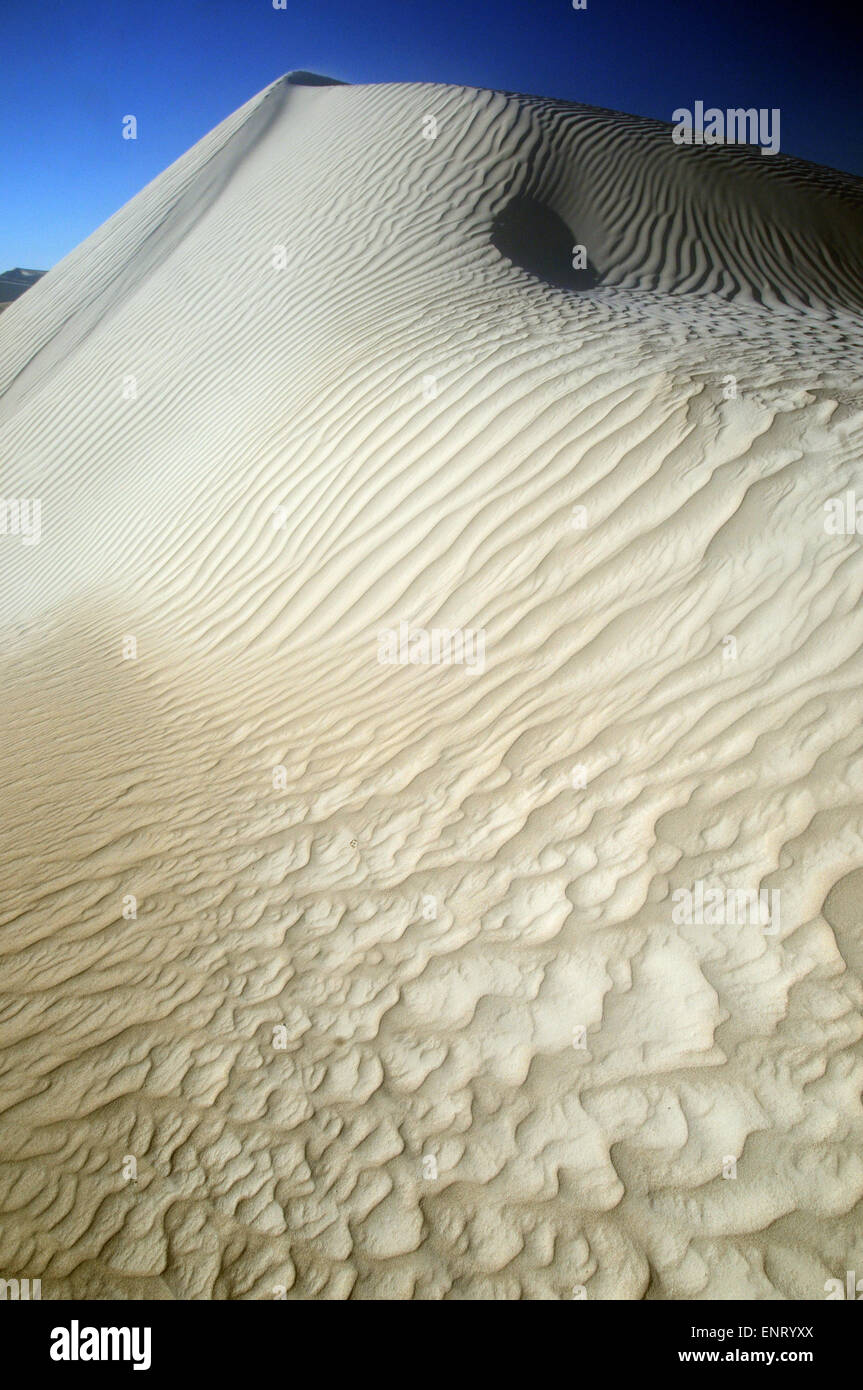 Le dune di sabbia bianca scolpite dal vento vicino la costa dell'Oceano Indiano, Nambung National Park, Australia occidentale Foto Stock