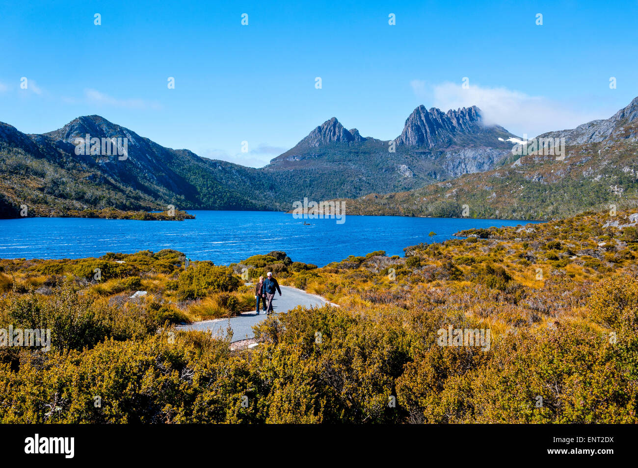 Lago di colomba e Cradle Mountain, Tasmania Foto Stock