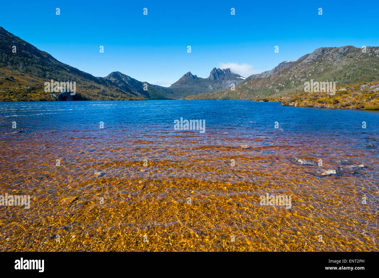 Lago di colomba e Cradle Mountain, Tasmania Foto Stock