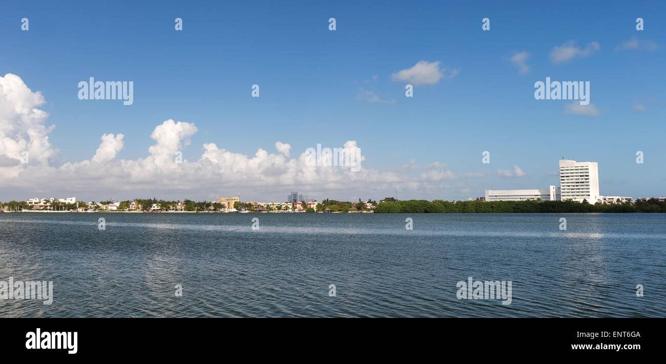 Caraibi città vista panorama, Cancun Foto Stock