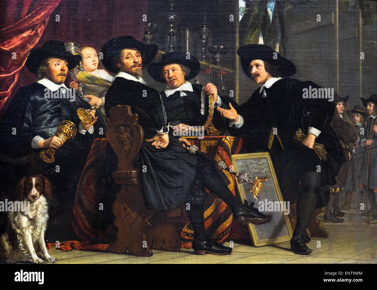 I capi del San Sebastian balestrieri di fraternità, appartenenti alla guardia civica di Amsterdam Olio su tela montata su pannello 26/09/2013 - XVII secolo raccolta Foto Stock
