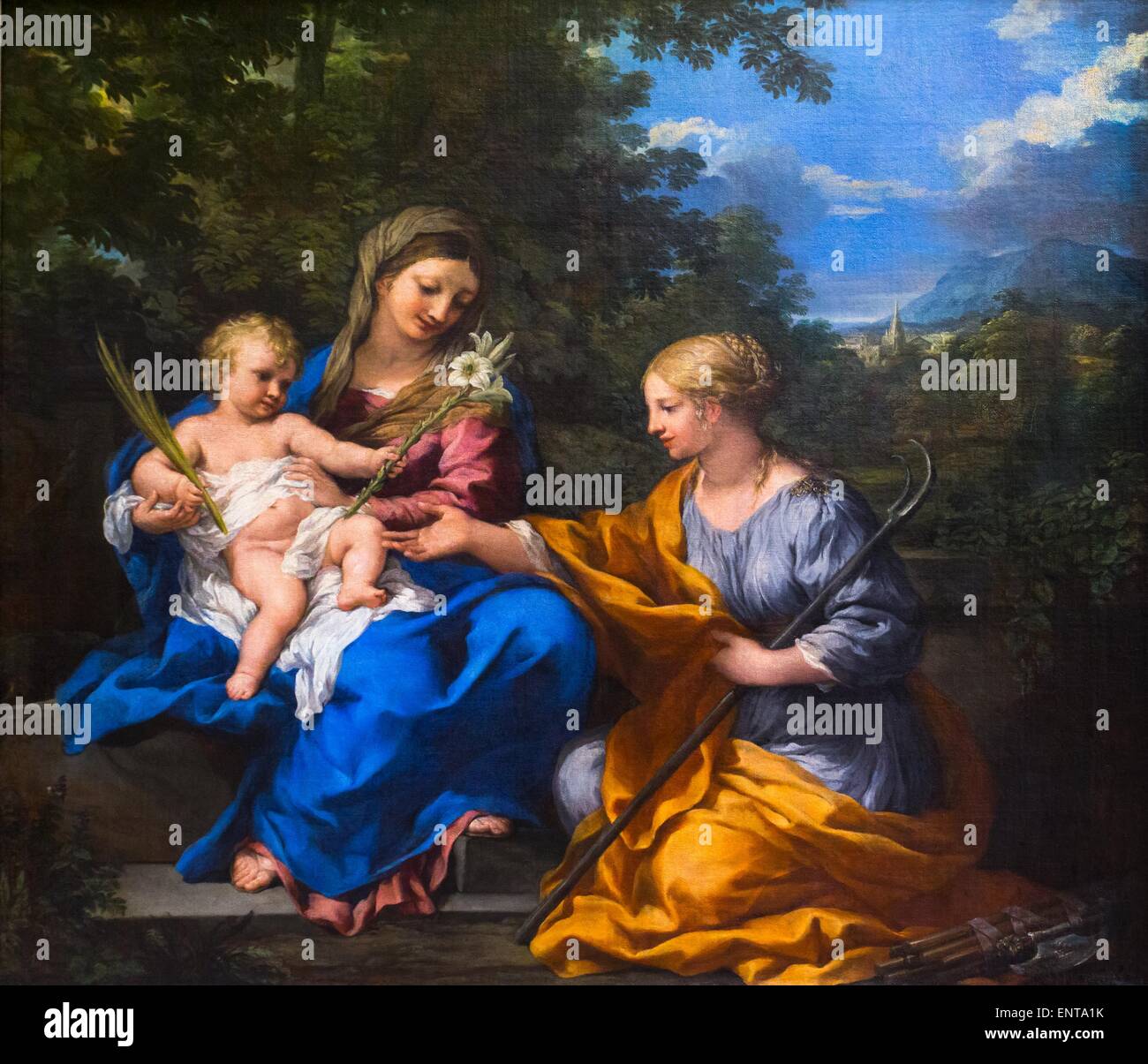 Vergine con Bambino e San Martina 02/10/2013 - XVII secolo raccolta Foto Stock