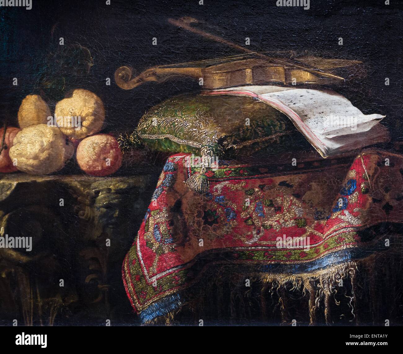 Ancora in vita: citrons e violino 02/10/2013 - XVII secolo raccolta Foto Stock