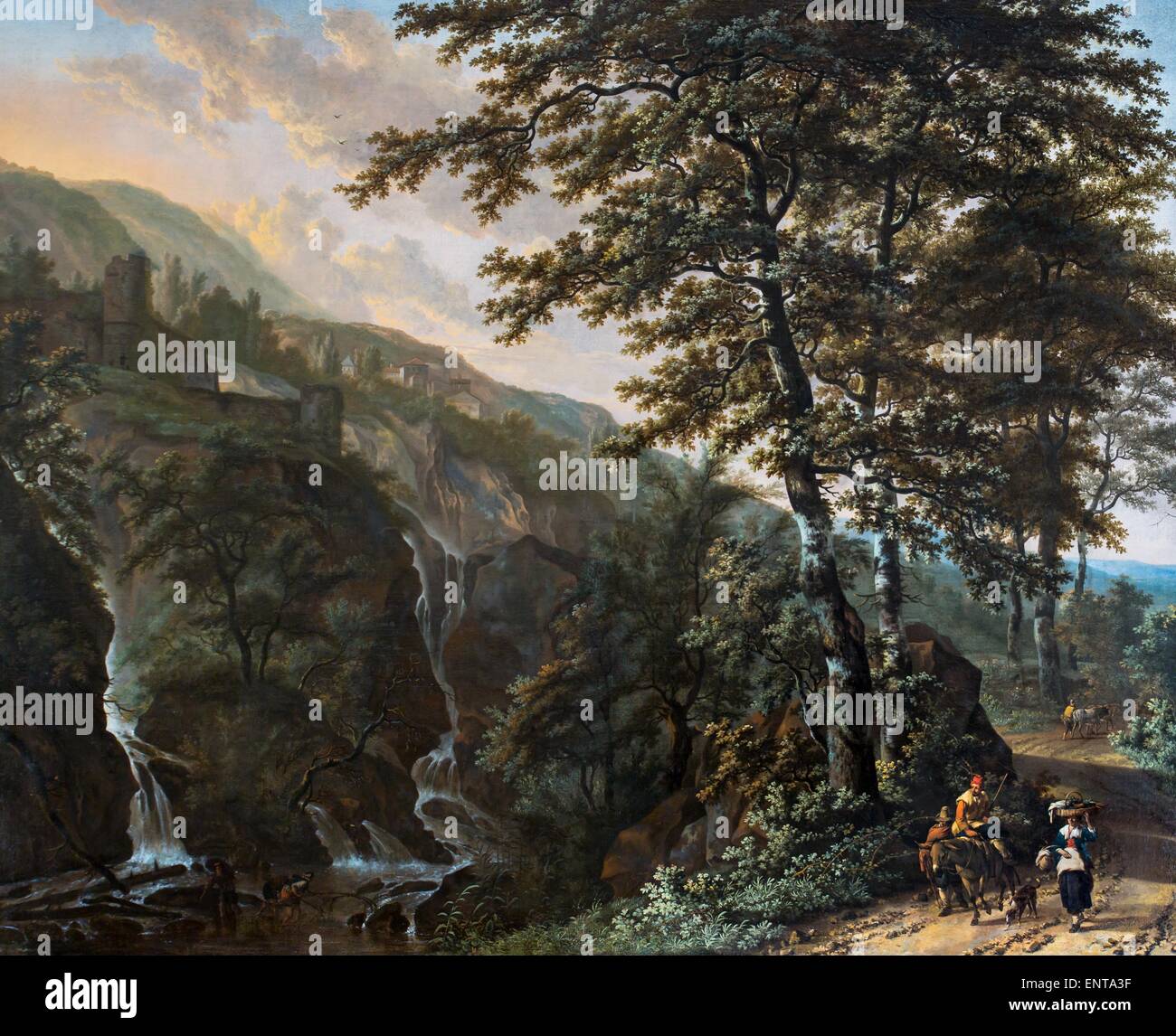 Paesaggio con figure Olio su tela 23/08/2013 - XVII secolo raccolta Foto Stock