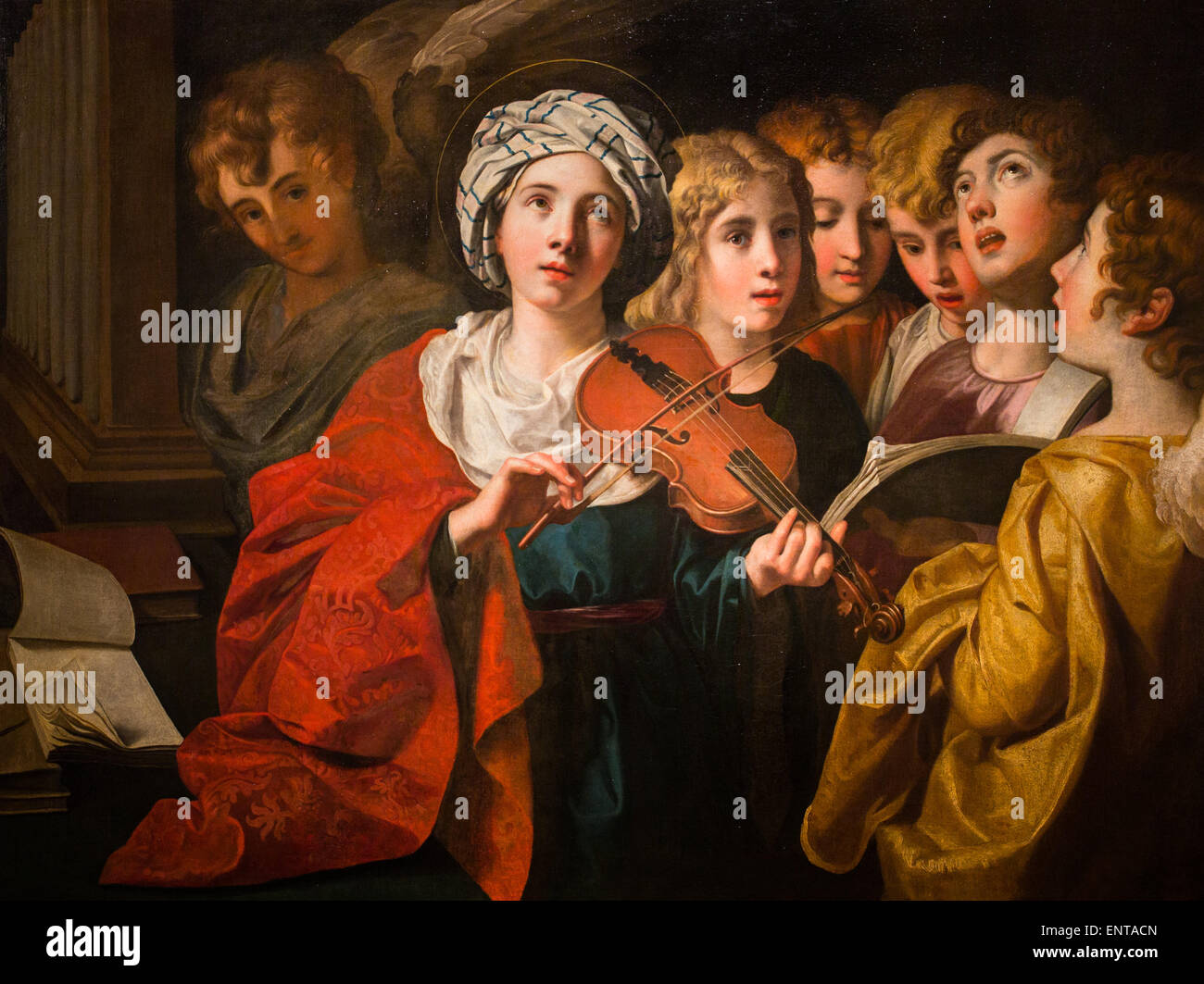 ActiveMuseum 0005968.jpg / Ste Cecile concertazione con gli angeli 05/12/2013 - / xvii secolo Collezione / Museo attivo Foto Stock