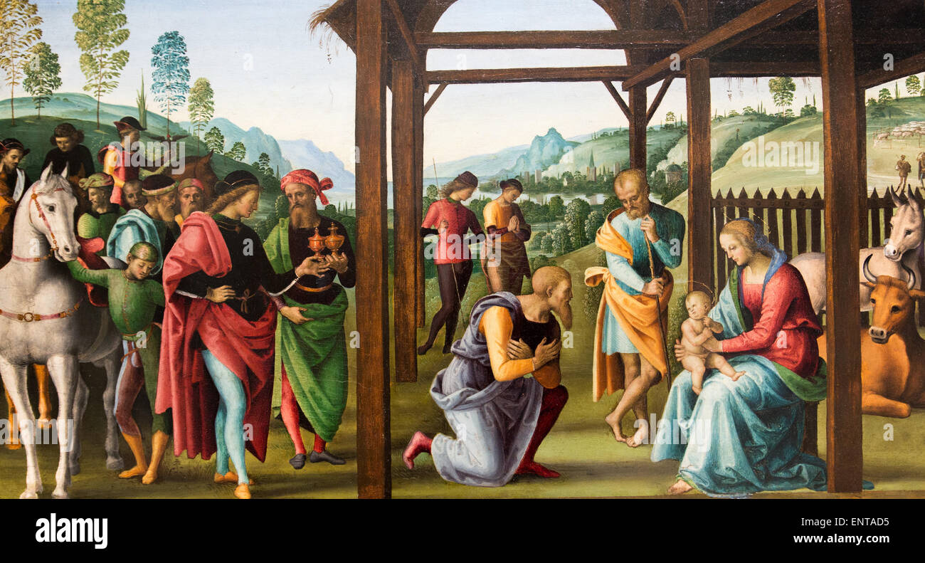 ActiveMuseum 0006057.jpg / l adorazione dei magi, allievo di Piero della Francesca e Verrocchio. Egli aveva Raffaello come studente presso la fine del secolo. 04/12/2013 - / XVI secolo Collezione / Museo attivo Foto Stock
