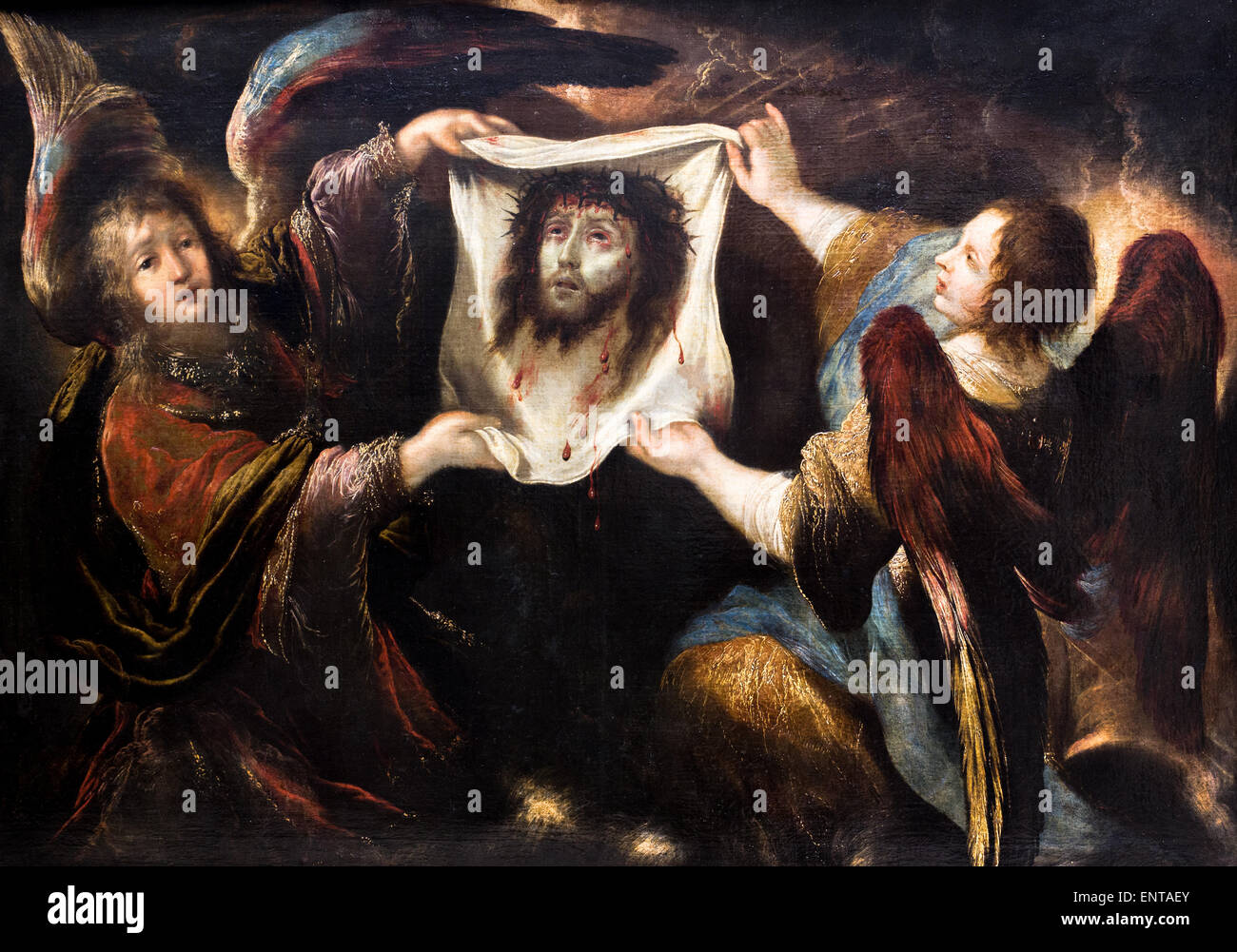 ActiveMuseum 0006090.jpg / due angeli tenendo la faccia di San 04/12/2013 - / xvii secolo Collezione / Museo attivo Foto Stock