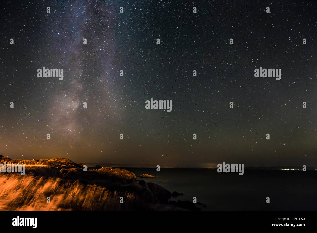 Via Lattea e le stelle nel cielo notturno, Scotland, Regno Unito Foto Stock