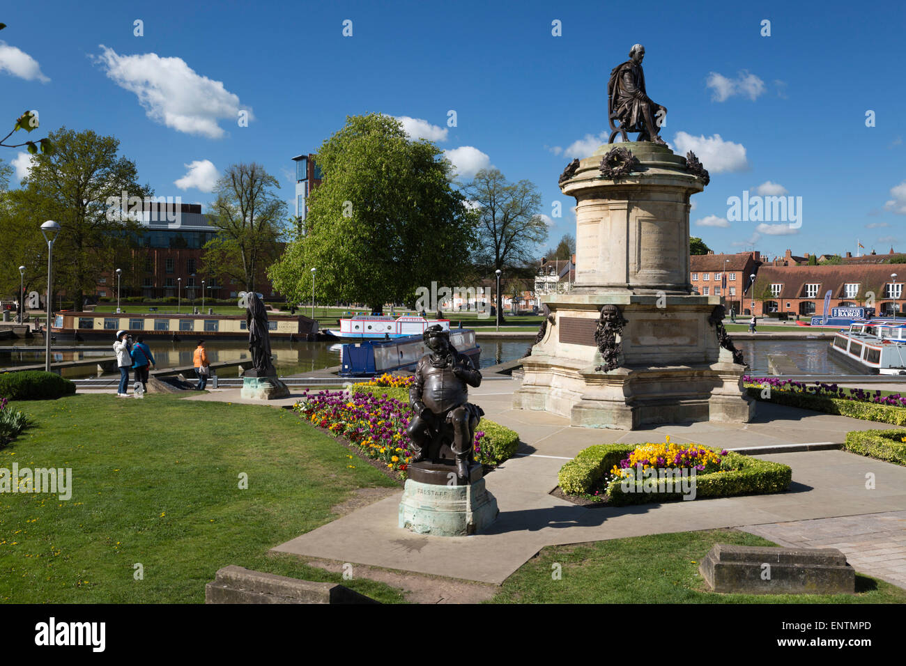 Monumento di Shakespeare, Stratford-upon-Avon, Warwickshire, Inghilterra, Regno Unito, Europa Foto Stock