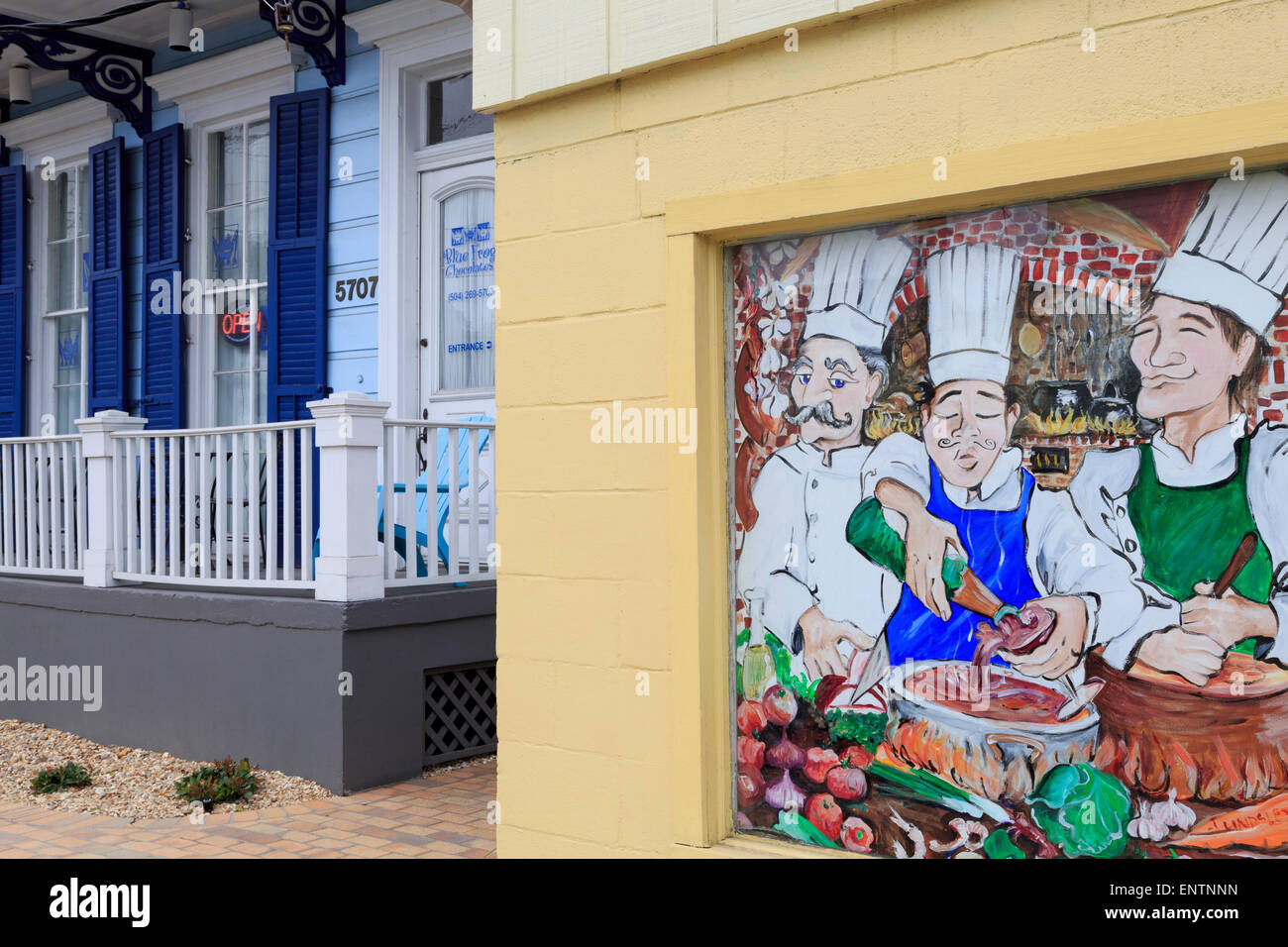 Cafe, Uptown Magazine Street, New Orleans, Louisiana, Stati Uniti d'America Foto Stock