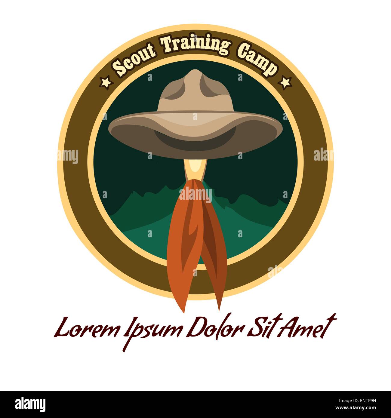 Campo Scout badge colorati o logo. Estratto senza maglie o gradienti.  Gratuito solo font utilizzati Immagine e Vettoriale - Alamy