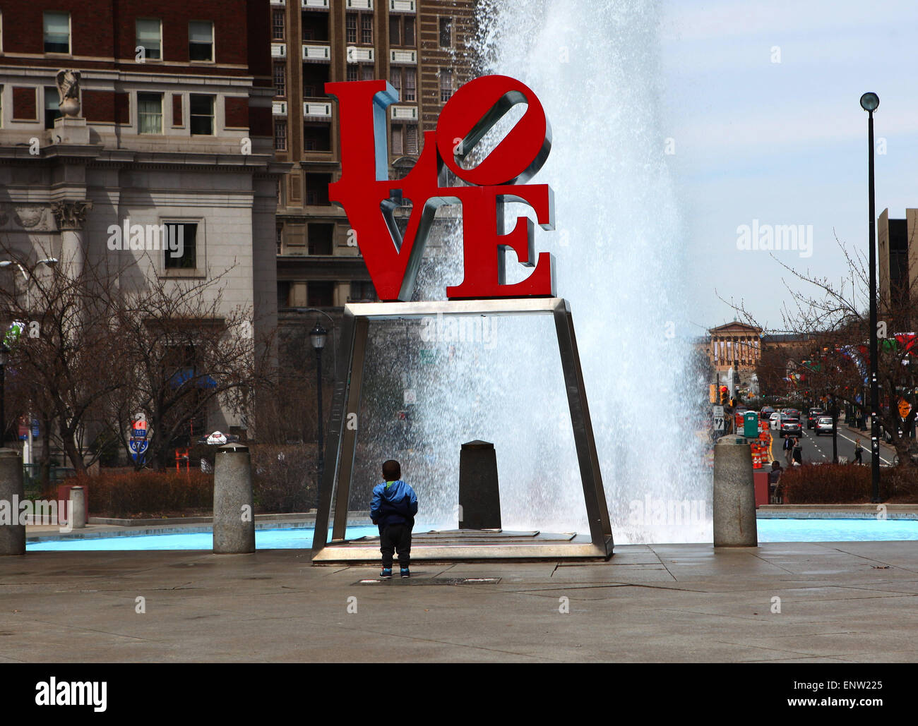 L'amore di una scultura in Philadelphia, Pennsylvania Foto Stock