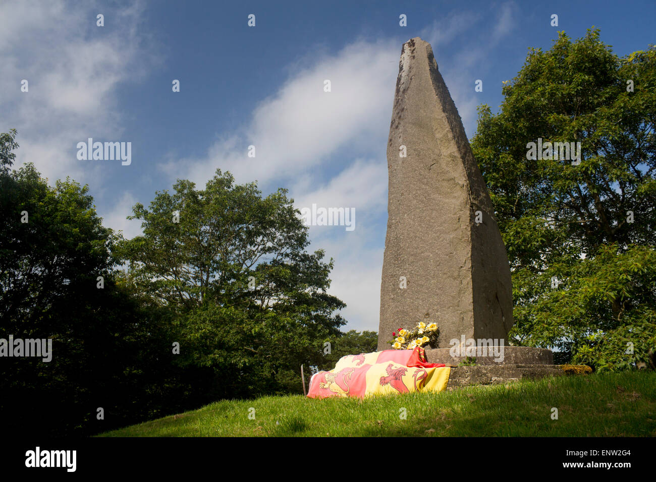 Cilmeri Cilmery Memoriale al principe gallese Llywelyn ap Gruffydd aka Llywelyn l'ultimo vicino al sito è stato ucciso nel 1282 Powys Mi Foto Stock