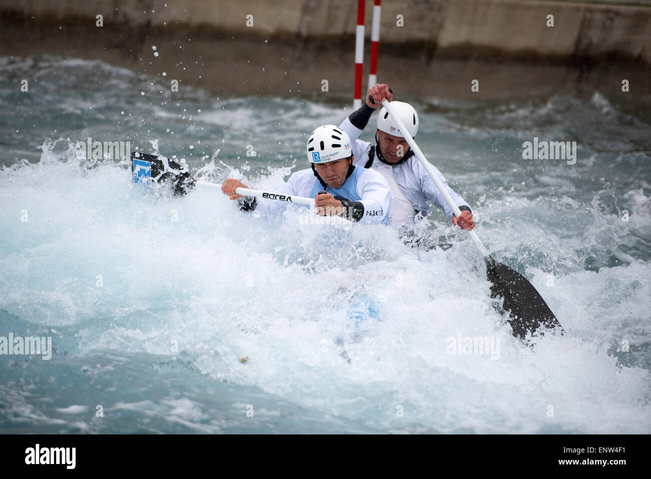 Uomini Doppio slalom Foto Stock