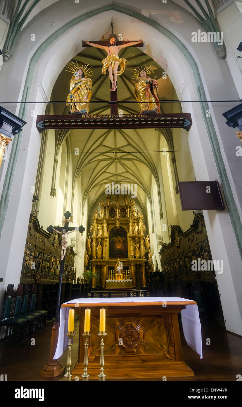 La Chiesa di San Nicola interno barocco Città Vecchia Danzica Polonia Foto Stock