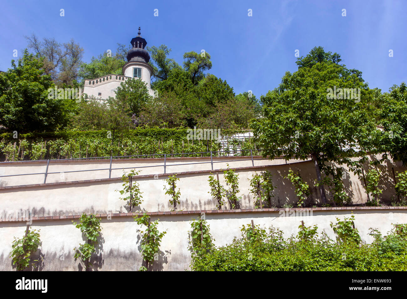 Fürstenberg romantico giardino, il versante meridionale di i Giardini del Castello di Praga, il Quartiere Piccolo, Repubblica Ceca Foto Stock