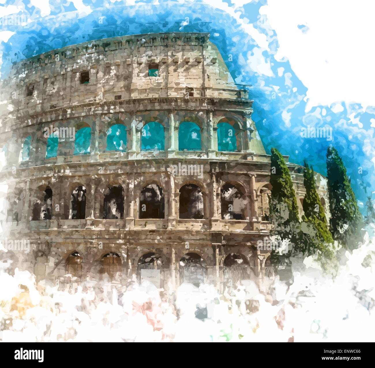 Colosseo, Roma Illustrazione Vettoriale