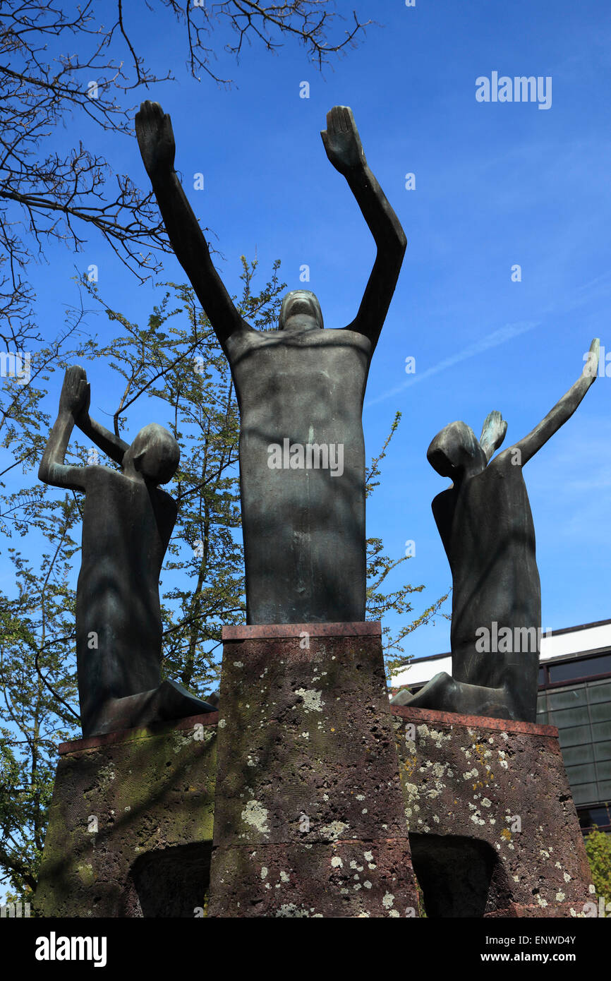 Holocaust Mahnmal Die Drei Juenglinge Im Feuerofen, Skulpturengruppe a Goch, Niederrhein, Renania settentrionale-Vestfalia Foto Stock