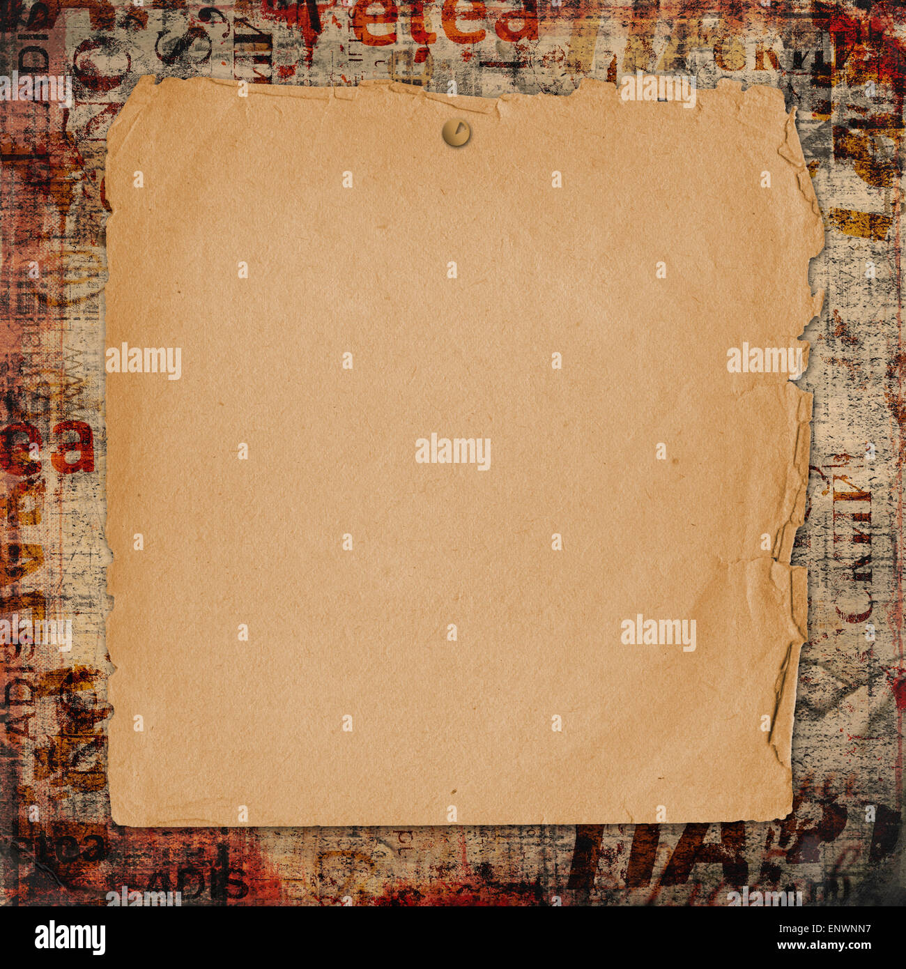 Grunge sfondo astratto con il vecchio poster strappato Foto Stock