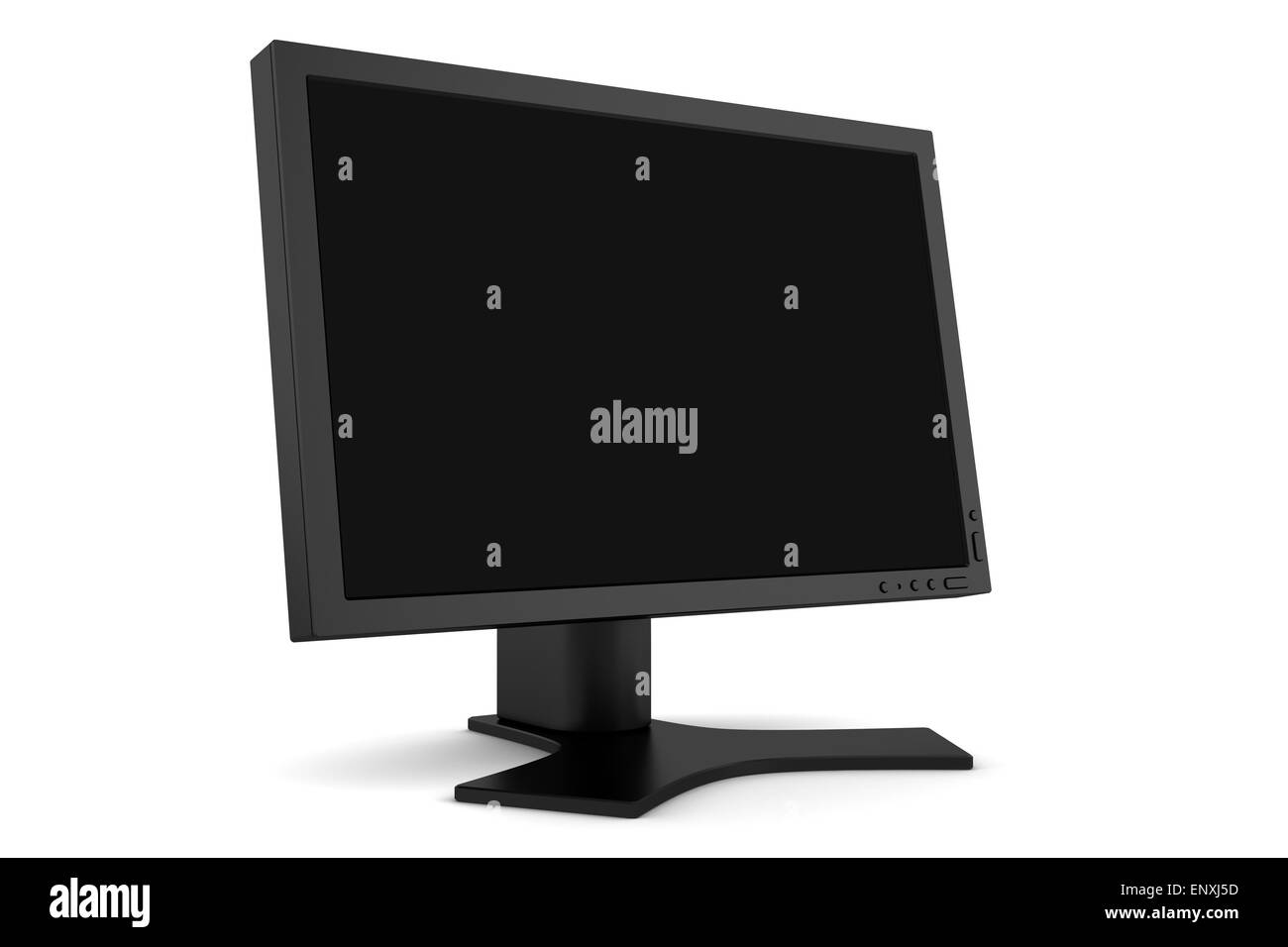 Monitor TFT con schermo vuoto isolato su bianco Foto Stock