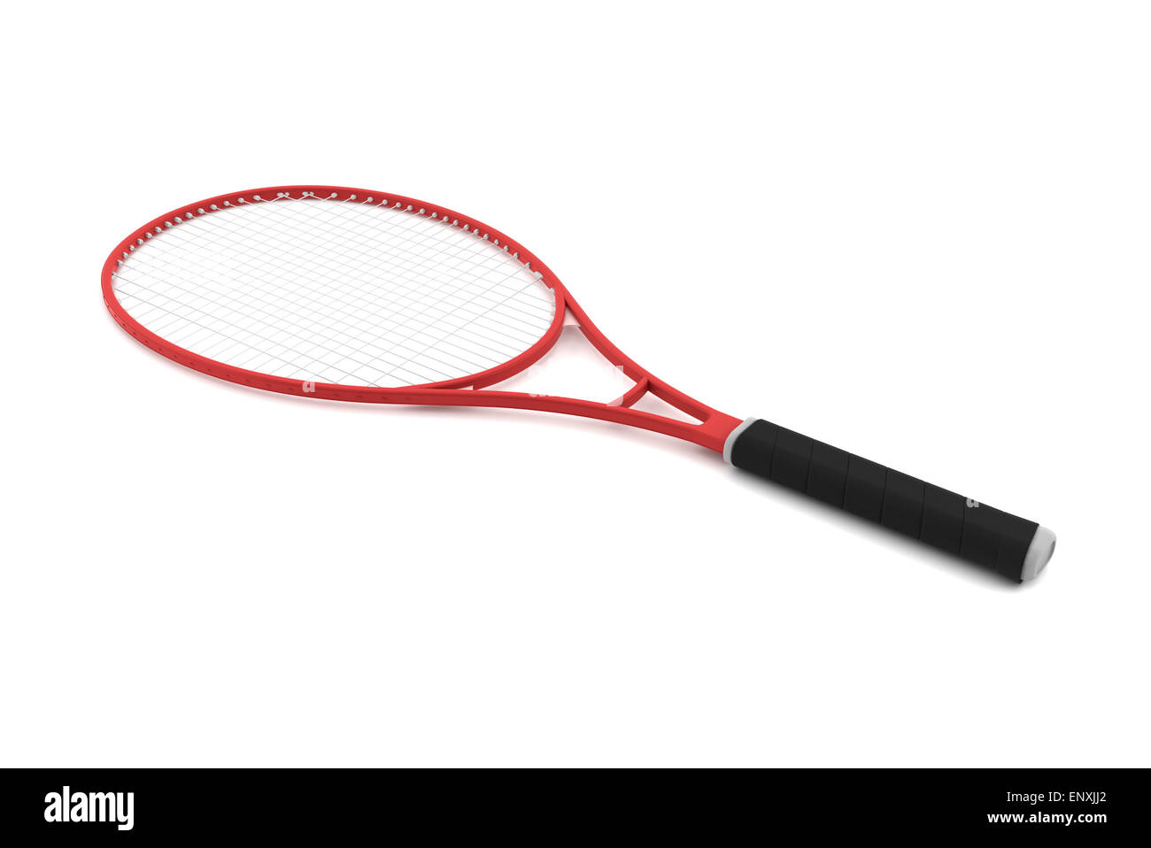 Red racchetta da tennis isolati su sfondo bianco Foto Stock