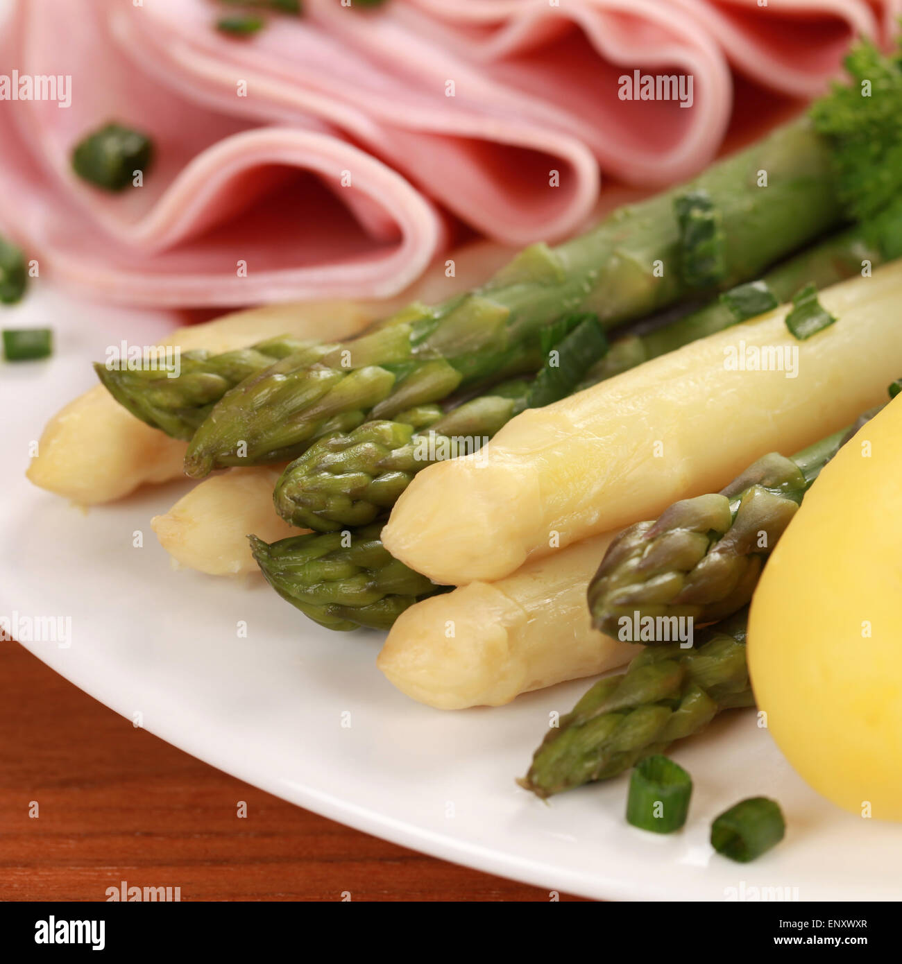 Gekochter Spargel Foto Stock
