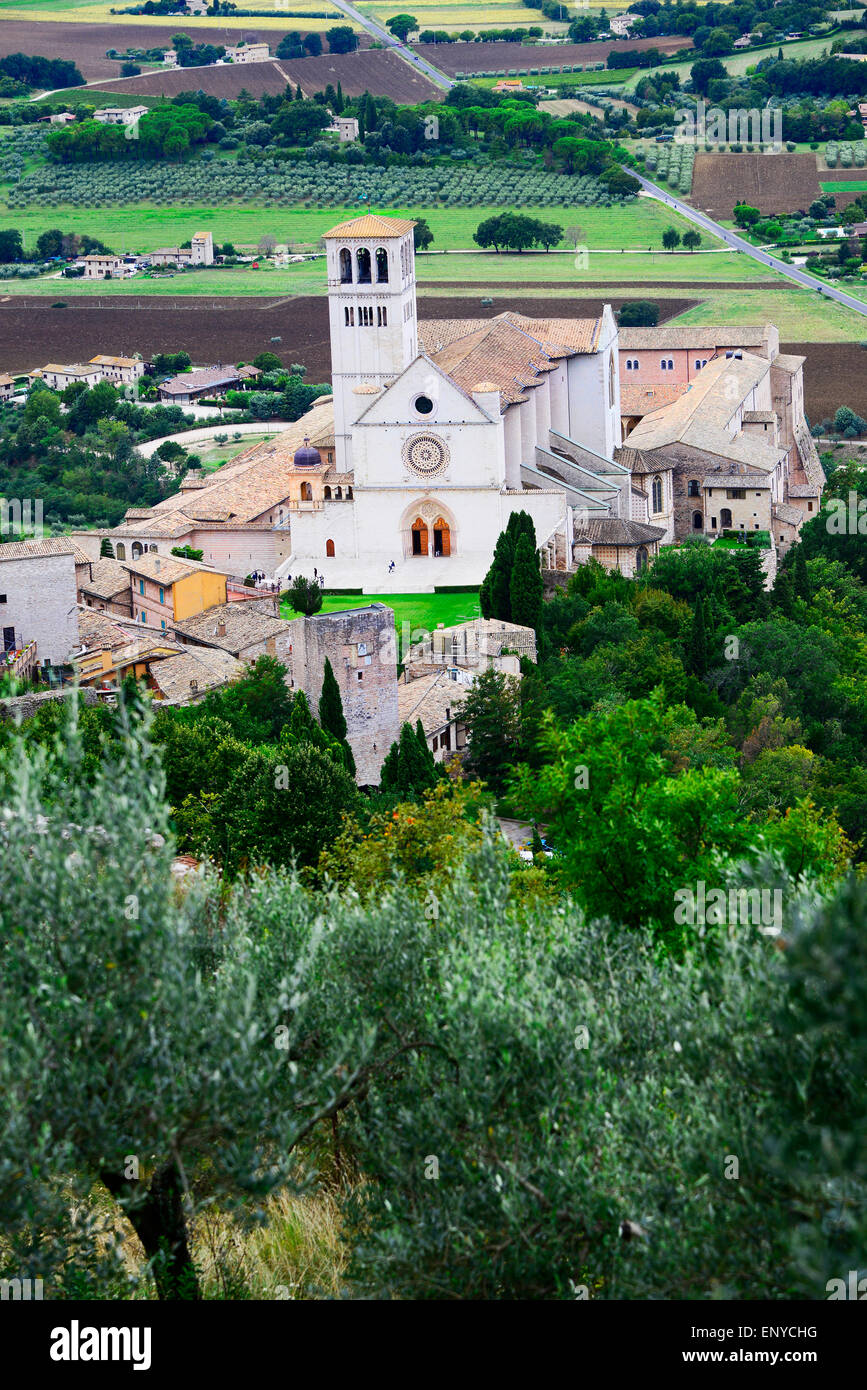 Basilica di San Francesco di Assisi chiesa cattolica Italia Toscana Umbria si EU Europe Foto Stock