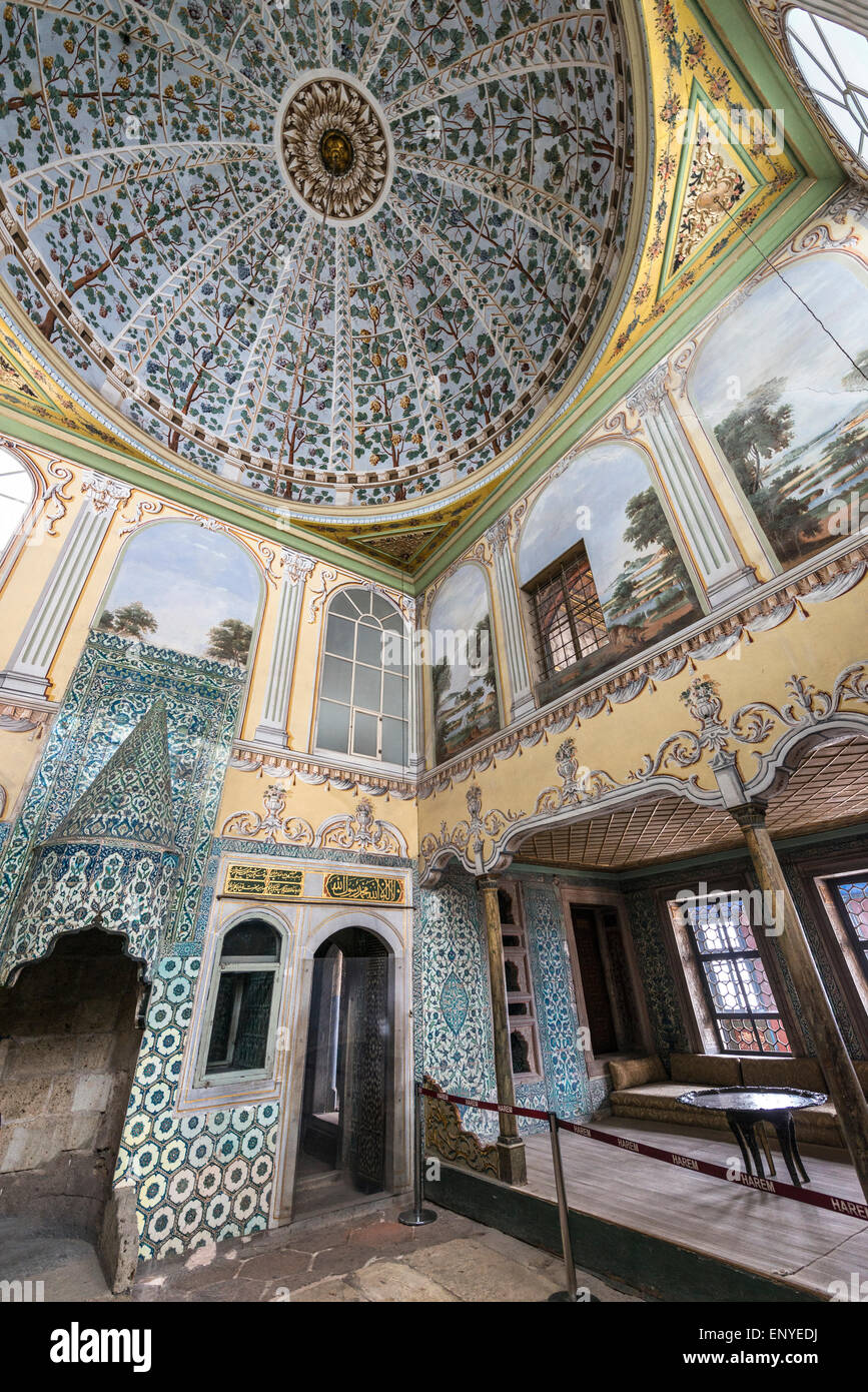 Gli appartamenti della regina madre all'Harem del Palazzo Topkapi. Punto di serraglio, Sultanahmet, Istanbul Foto Stock