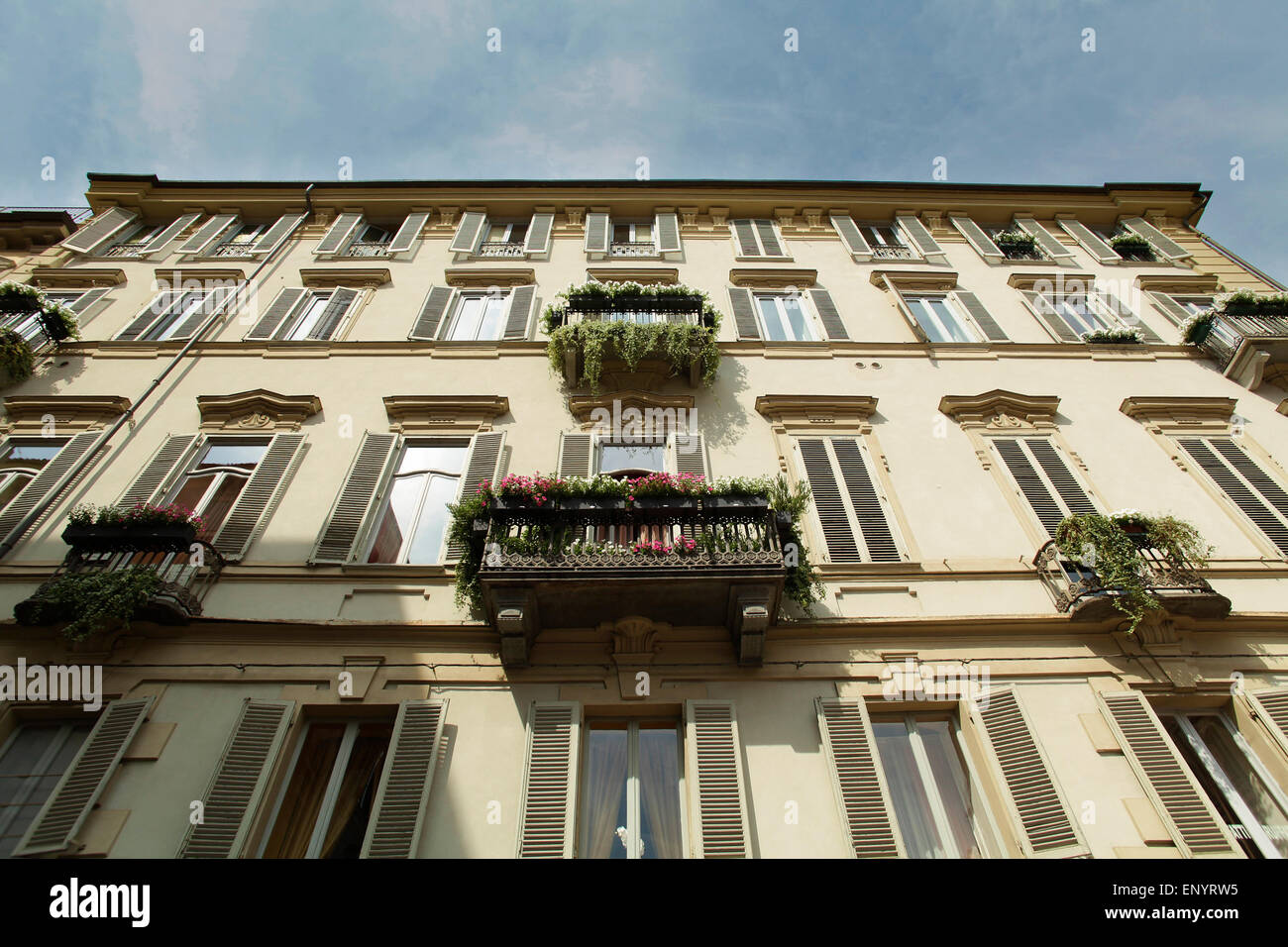 Torino, Italia. Tipico edificio Foto Stock