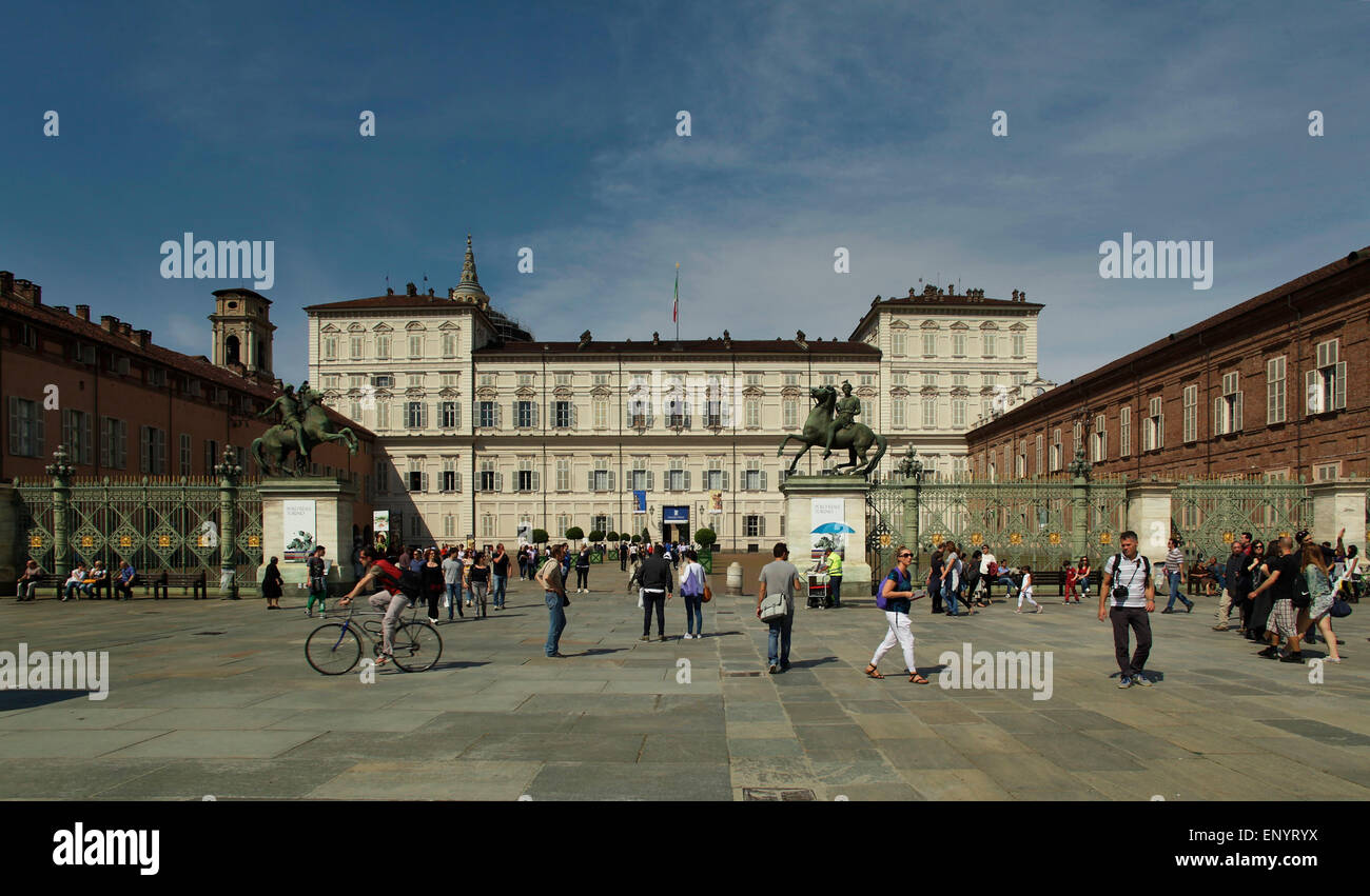 Ripresa a tutto campo della Royal Palace (Palazzo Reale) Torino Foto Stock