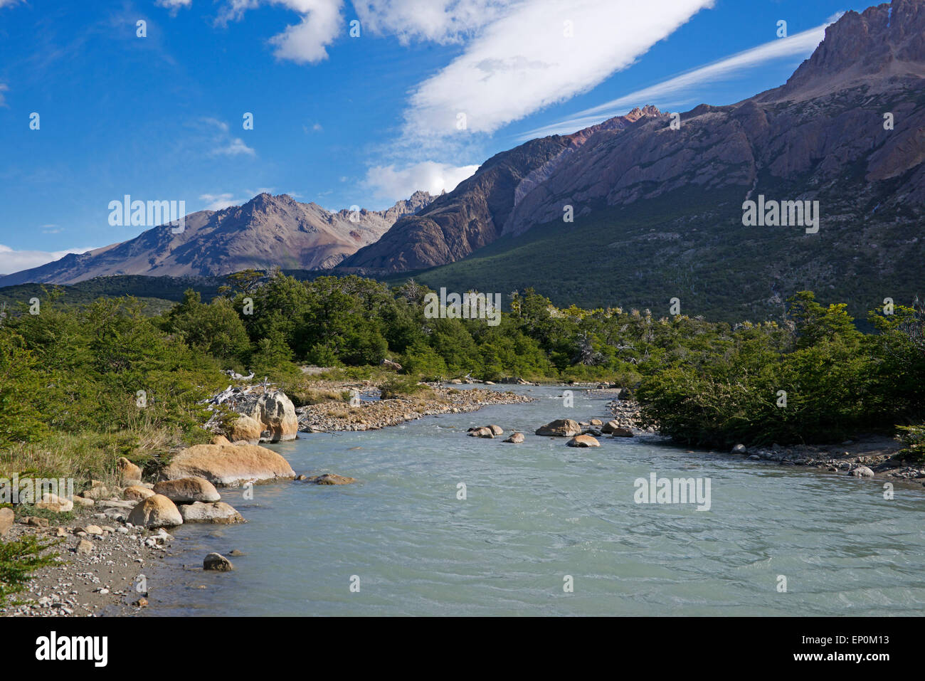 Rio Electrico parco nazionale Los Glaciares Patagonia Argentina Foto Stock Rio Electrico parco nazionale Los Glaciares Patagonia Argentina Foto Stock