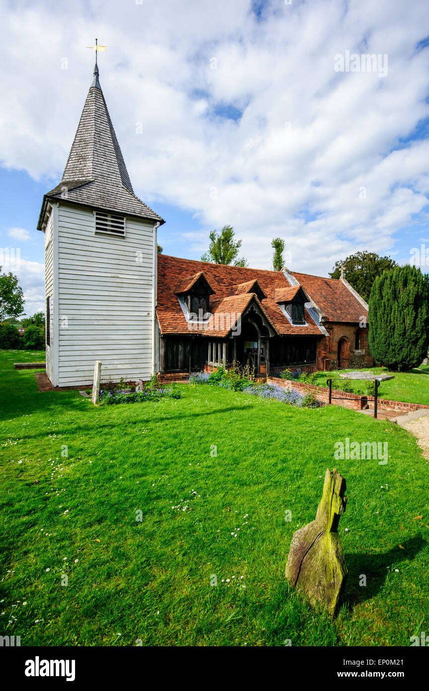 La Chiesa di Sant'Andrea Greensted, Essex, Inghilterra, Regno Unito Foto Stock