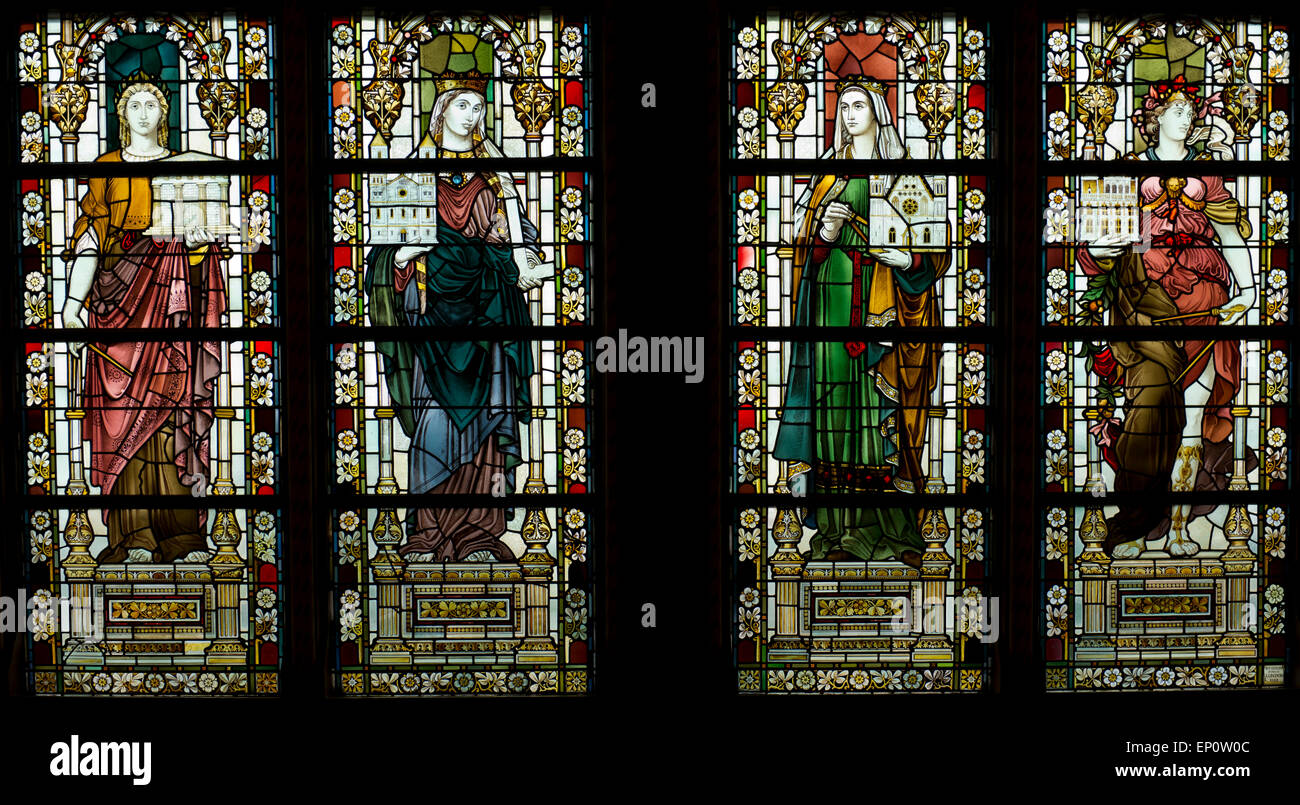 Le finestre di vetro macchiate di Amsterdam il Museo Rijks (Museo di Stato). Foto Stock