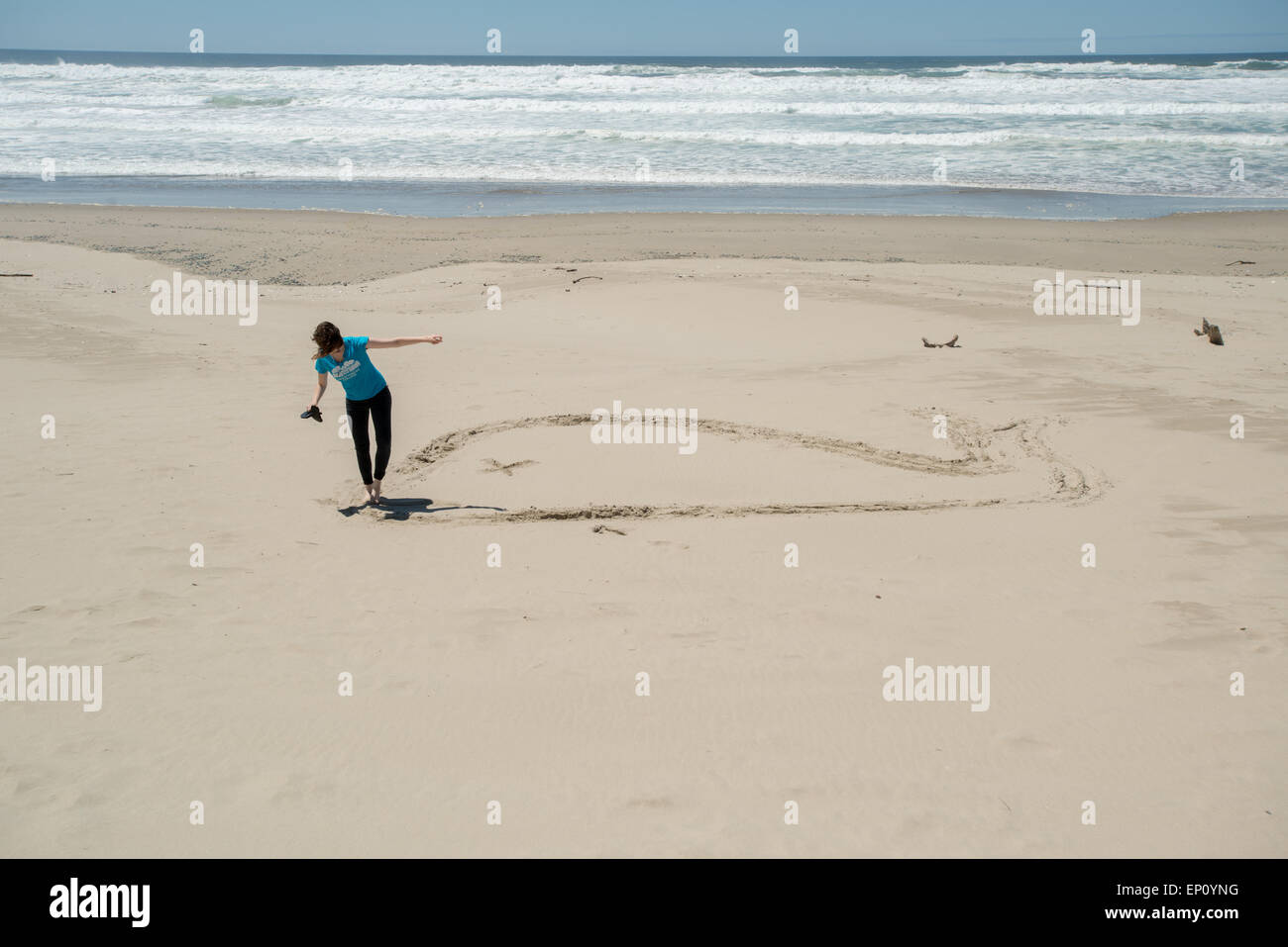 Omaggio alla balena che esplode sulla costa dell'Oregon, Stati Uniti d'America Foto Stock