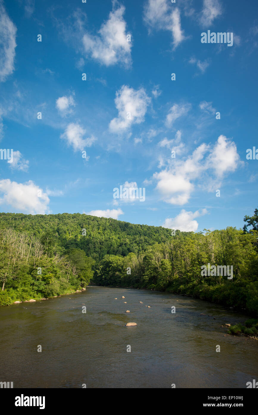 Paesaggio panoramico del fiume nella contea di Garrett, Maryland, Stati Uniti d'America Foto Stock
